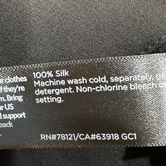 Eileen Fisher Silk Black Crepe Trouser Pants Medium Dress Work Career High Waist - Picture 6 of 6